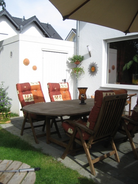 Ansicht Terrasse Doppelhaush�lfte Sankt Augustin