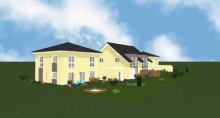 Gesamtansicht HENNEF, NEUBAU, 2 Stadth�user, 4 Zim., ca. 138 m� Wfl., Terrasse, Garten, Garage,
GrSt. ca. 600 m�