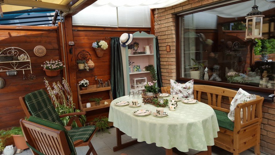 Terrasse mit �berdachung Reihenhaus Sankt Augustin