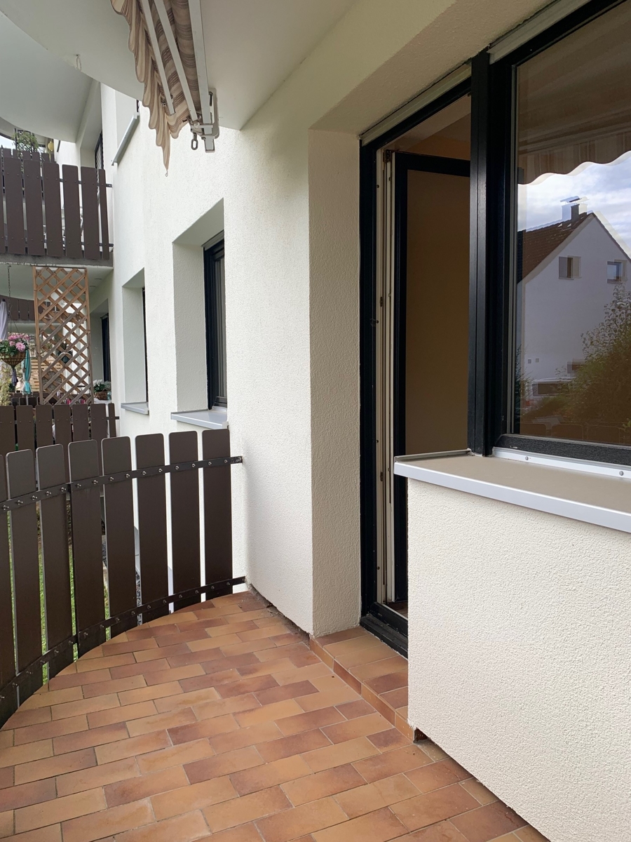 Ansicht �berdachter Balkon Erdgeschosswohnung Sankt Augustin