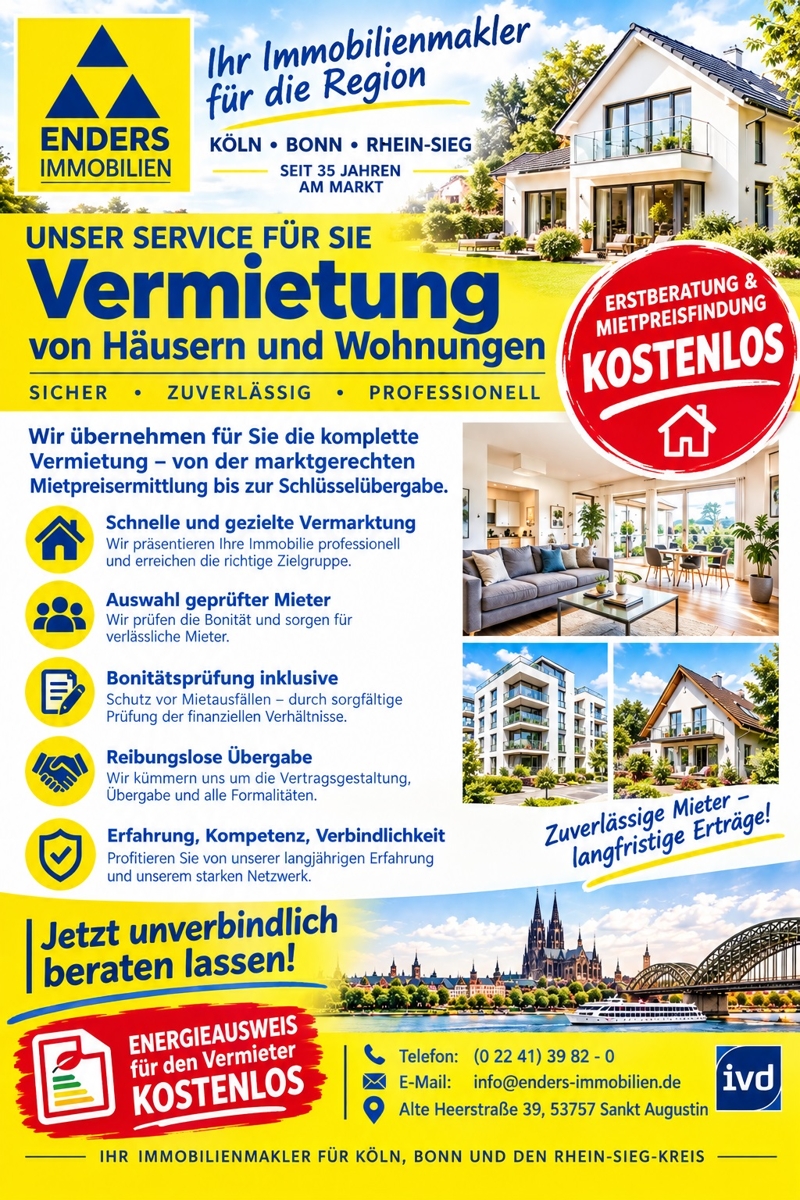 Professionelle Immobilienvermietung in K�ln-Bonn Erdgeschosswohnung Hennef