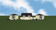 Gesamtansicht HENNEF, NEUBAU, 2 Stadth�user, 4 Zim., ca. 138 m� Wfl., Terrasse, Garten, Garage,
GrSt. ca. 600 m�