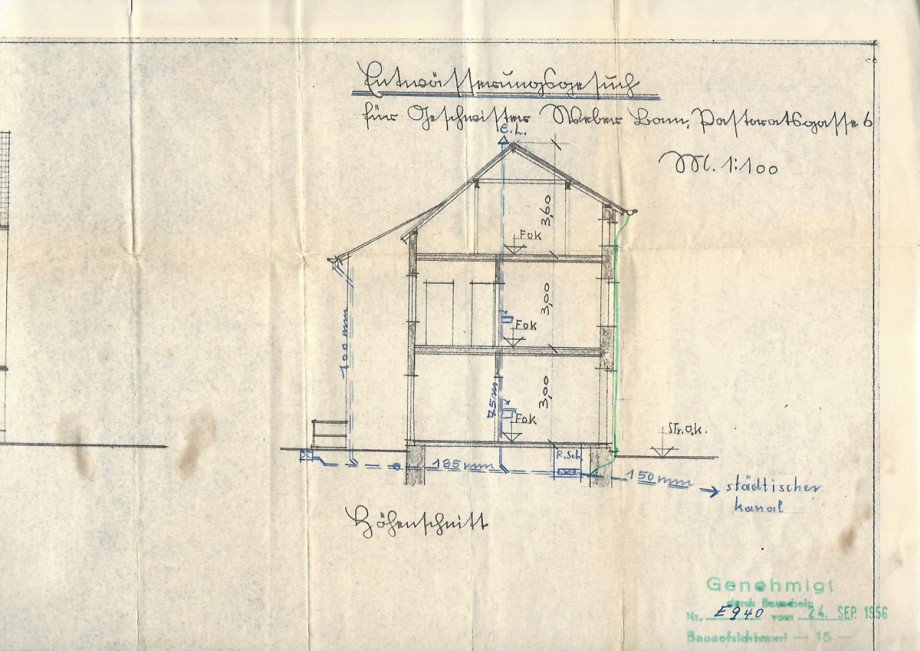 Schnitt Einfamilienhaus Bonn / Endenich