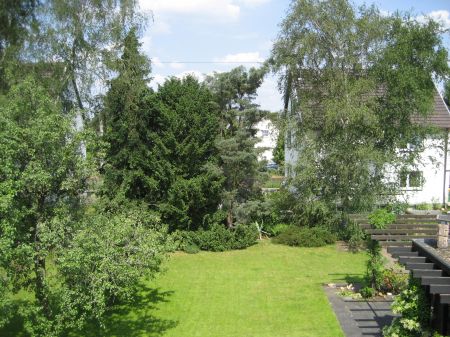 Blick in den Garten Etagenwohnung St. Augustin