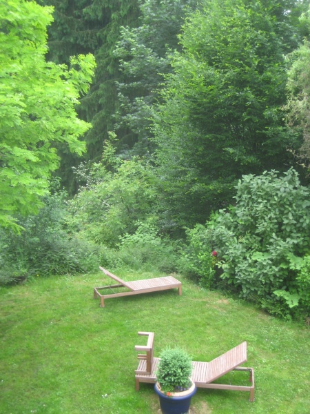 Blick in den Garten Etagenwohnung Bergisch Gladbach