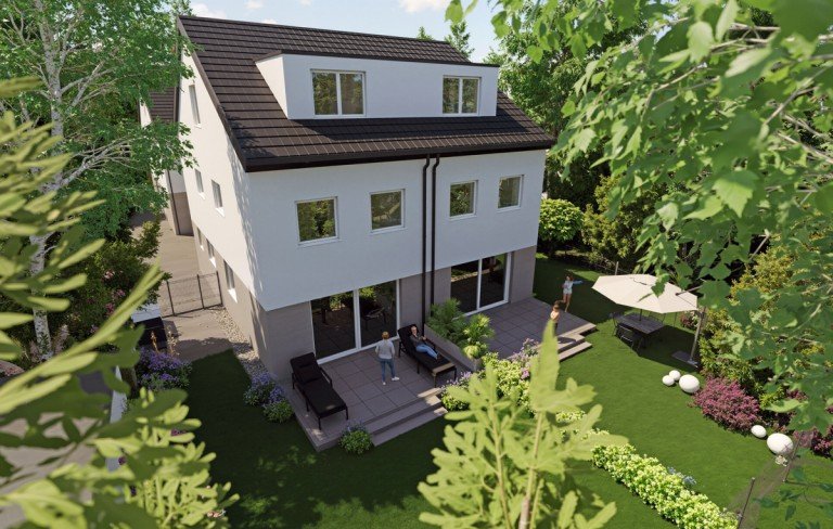 Vogelperspektive Bonn / Beuel-Mitte Doppelhaush�lfte SANKT AUGUSTIN HANGELAR, 4 NEUBAU Doppelhaush�lften ca. 140 m� Wfl. 5-6 Zimmer, Garage m�glich