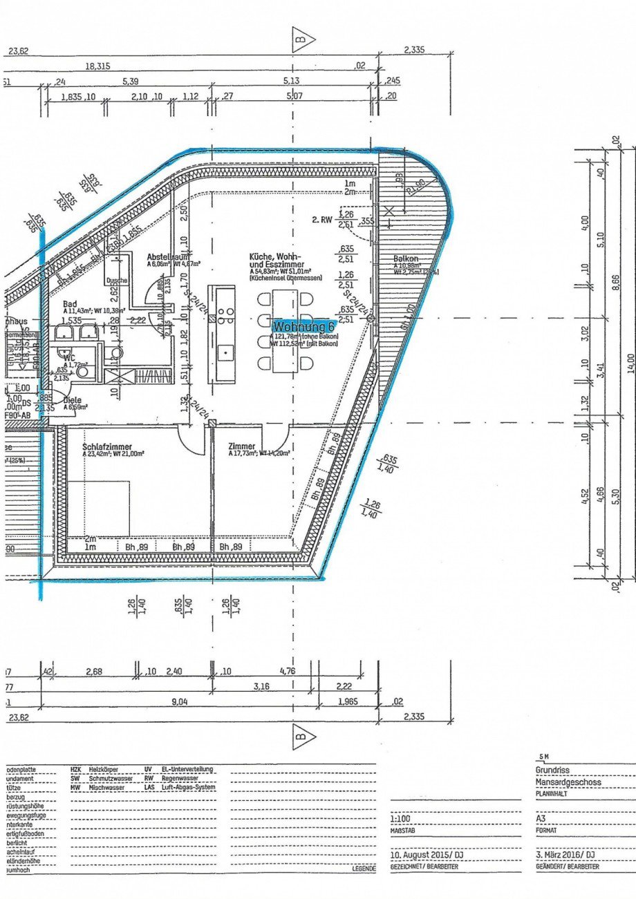 Grundriss, Wohnung Nr. 6 Etagenwohnung Bonn