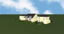 Gesamtansicht HENNEF, NEUBAU, 2 Stadth�user, 4 Zim., ca. 138 m� Wfl., Terrasse, Garten, Garage,
GrSt. ca. 600 m�
