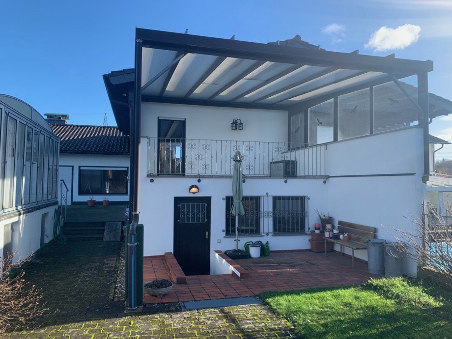 R�ckansicht des Anbaus mit Terrasse Einfamilienhaus Bad Honnef