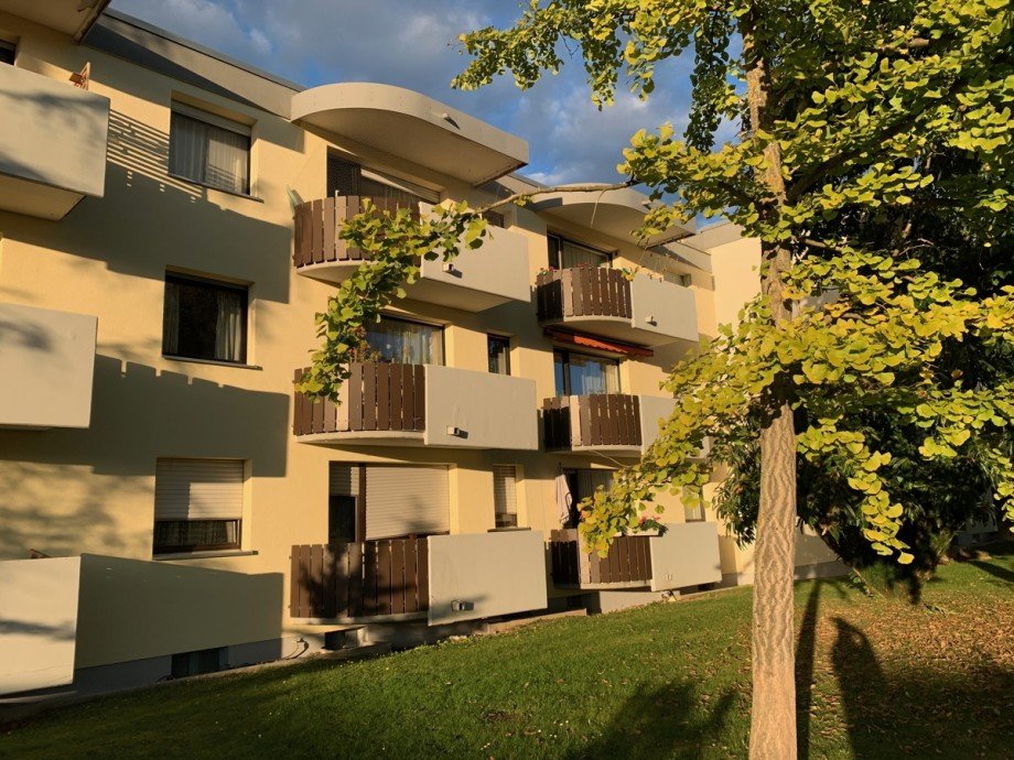 Ansicht bei Sonnenuntergang Erdgeschosswohnung Sankt Augustin