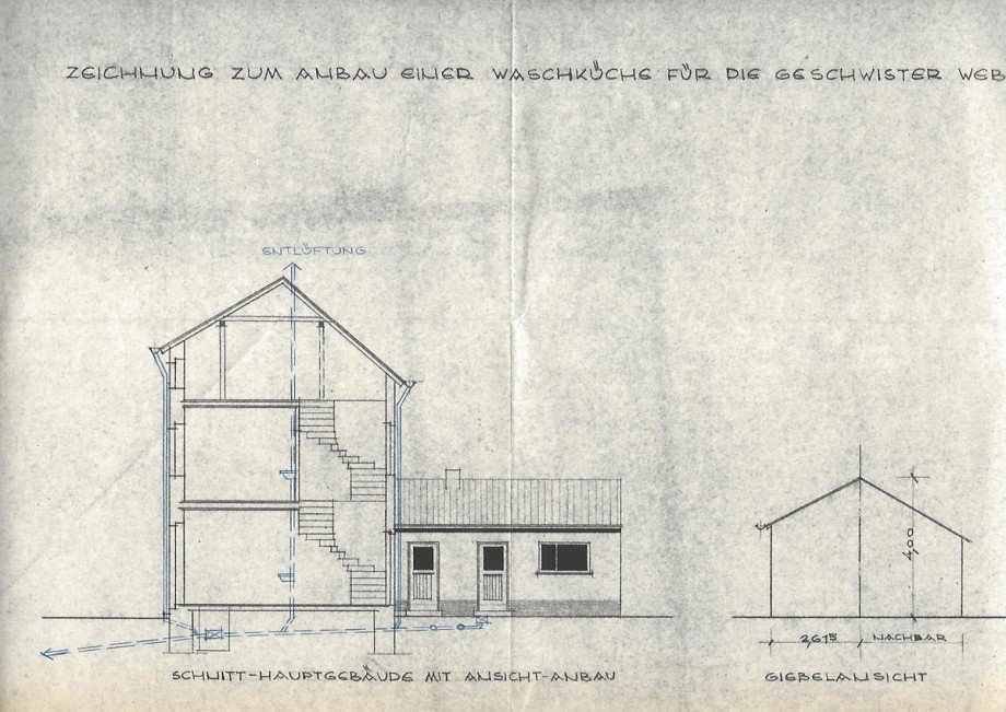 Schnitt Hauptgeb�ude Einfamilienhaus Bonn / Endenich