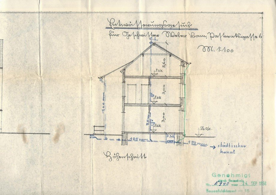 Schnitt Einfamilienhaus Bonn / Endenich