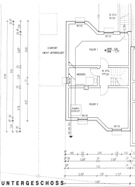 Grundri� Keller Doppelhaush�lfte Hennef