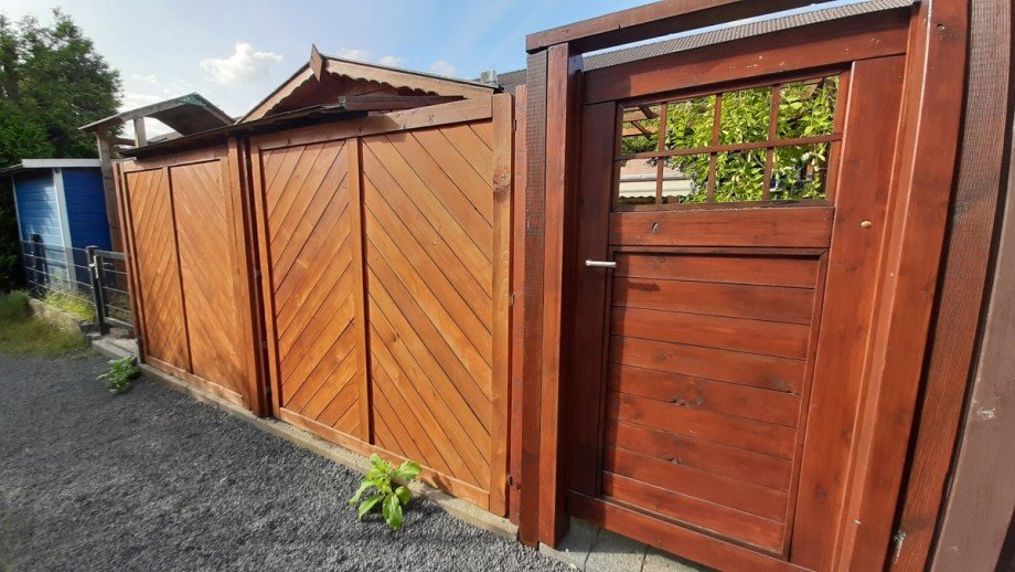 R�ckseite des Hauses - Zugang zum Garten Reihenhaus Sankt Augustin