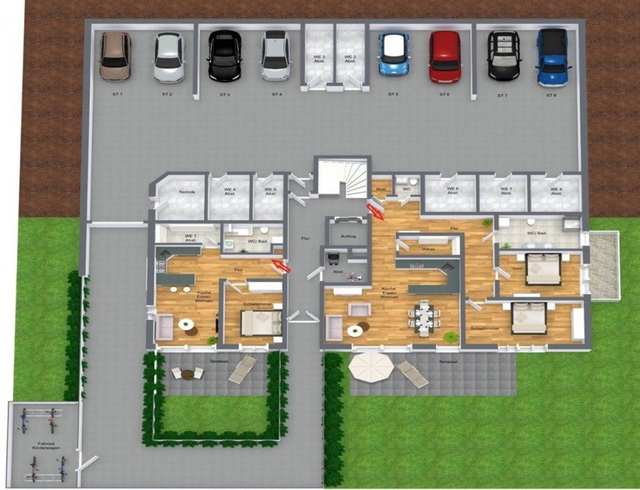 Grundriss WE 1 Erdgeschosswohnung Bonn