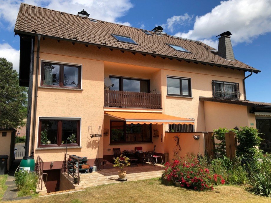 R�ckansicht mit Terrasse Doppelhaush�lfte Sankt Augustin
