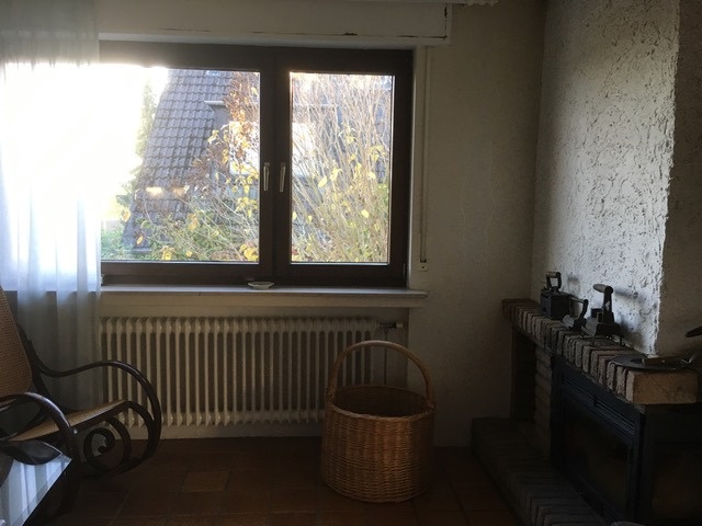 Blick in das Esszimmer mit Kamin Einfamilienhaus Much / Marienfeld