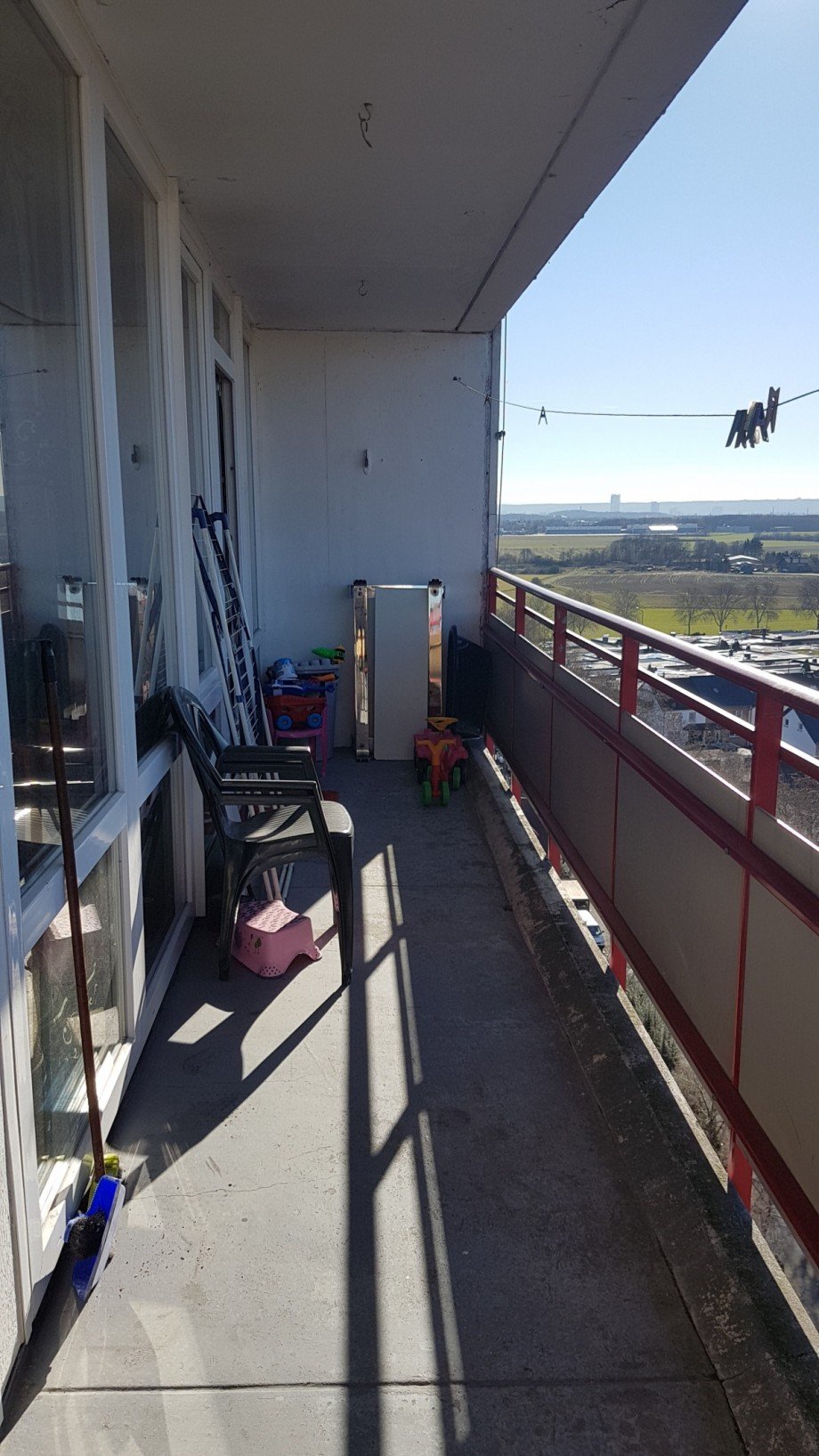 Ansicht Balkon mit Ausblick Etagenwohnung Sankt Augustin