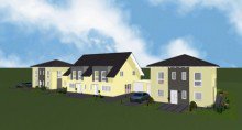 Gesamtansicht HENNEF, NEUBAU, 2 Stadth�user, 4 Zim., ca. 138 m� Wfl., Terrasse, Garten, Garage,
GrSt. ca. 600 m�